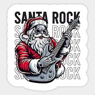 Santa Rock and Roll Sticker